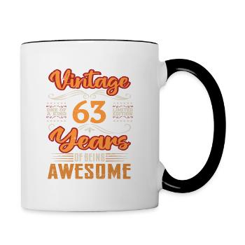 Vintage | 63 birthday gift ideas - Contrasting Mug - white/black - Right