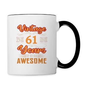 Vintage | 61 birthday gift ideas - Contrasting Mug - white/black - Right