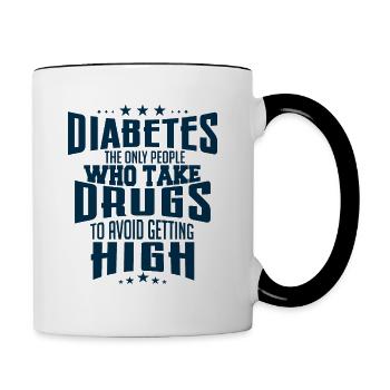 diabetes the only people who take drugs - Contrasting Mug - white/black - Right