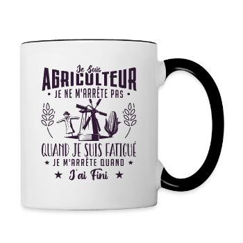 Je suis agriculteur | Agriculture | Ferme | Paysan - Mug contrasté - blanc/noir - Droite