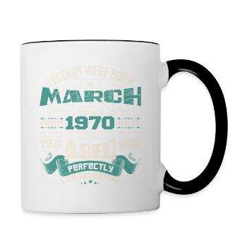 March 1970 | birthday gift - Mug contrasté - blanc/noir - Droite