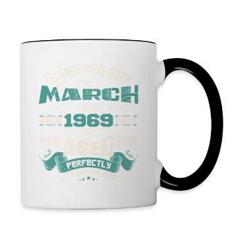 March 1969 | birthday gift - Mug contrasté - blanc/noir - Droite