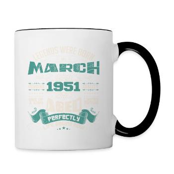March 1951 | birthday gift - Mug contrasté - blanc/noir - Droite