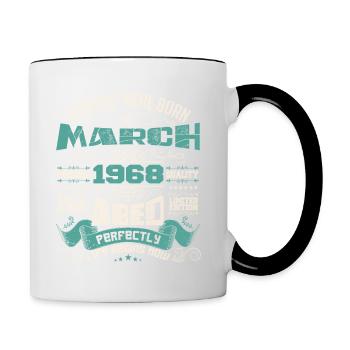 March 1968 | birthday gift - Mug contrasté - blanc/noir - Droite