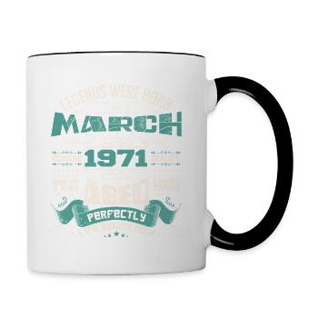March 1971 | birthday gift - Mug contrasté - blanc/noir - Droite
