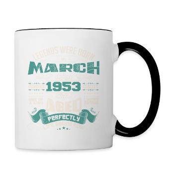 March 1953 | birthday gift - Mug contrasté - blanc/noir - Droite