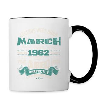 March 1962 | birthday gift - Mug contrasté - blanc/noir - Droite