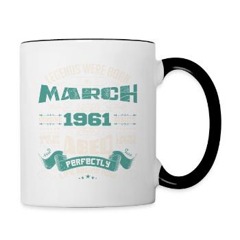 March 1961 | birthday gift - Mug contrasté - blanc/noir - Droite