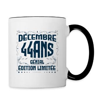 DÉCEMBRE 44 Ans | Édition limitée - Mug contrasté - blanc/noir - Droite