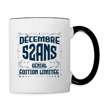 DÉCEMBRE 52 Ans | Édition limitée - Mug contrasté - blanc/noir - Droite