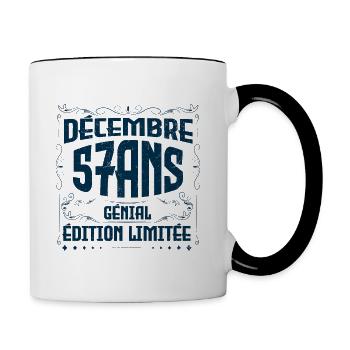 DÉCEMBRE 47 Ans | Édition limitée - Mug contrasté - blanc/noir - Droite