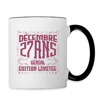 DÉCEMBRE 47 Ans | Édition limitée - Mug contrasté - blanc/noir - Droite