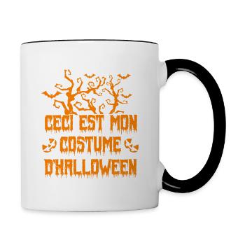 Ceci Est Mon costume d’halloween - Mug contrasté - blanc/noir - Droite