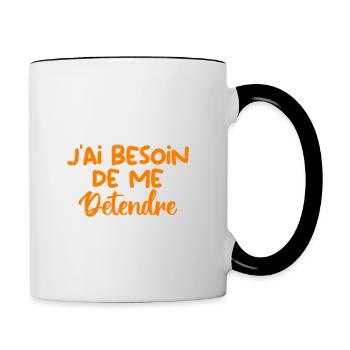 J’ai besoin de me détendre - Mug contrasté - blanc/noir - Droite