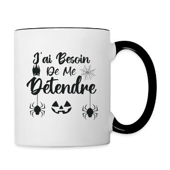 J’ai besoin de me détendre - Mug contrasté - blanc/noir - Droite