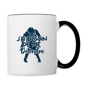 J’ai besoin de me détendre - Mug contrasté - blanc/noir - Droite