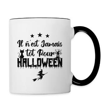 Il n’est jamais tôt pour Halloween - Mug contrasté - blanc/noir - Droite