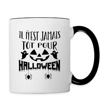 Il n’est jamais tôt pour Halloween - Mug contrasté - blanc/noir - Droite