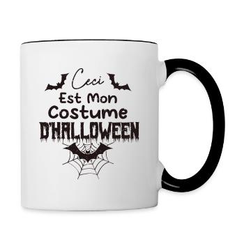 Ceci Est Mon costume d’halloween - Mug contrasté - blanc/noir - Droite