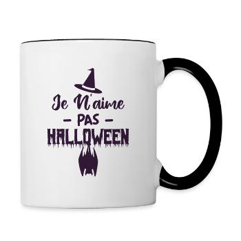 Je n’aime pas Halloween - Mug contrasté - blanc/noir - Droite