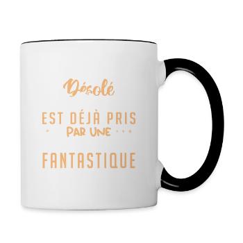 Cet Homme est déjà Pris par Une Femme Fantastique - Mug contrasté - blanc/noir - Droite