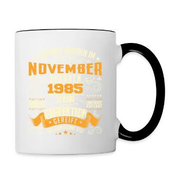 Im November 1985 geboren - Mug contrasté - blanc/noir - Droite