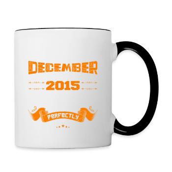 Legends were born in December 2015 | gift - Mug contrasté - blanc/noir - Droite