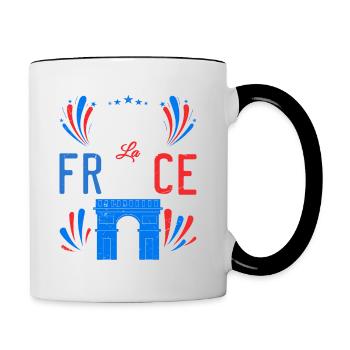 Allez La France - Mug contrasté - blanc/noir - Droite