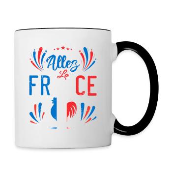 Allez La France | les champions - Mug contrasté - blanc/noir - Droite