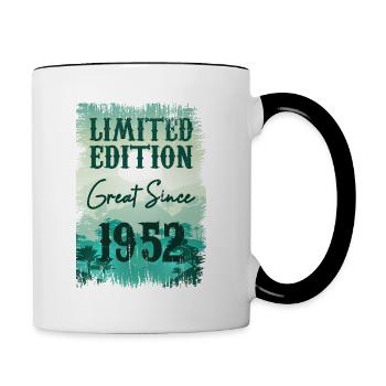 Einzigartig seit 1952 - Tasse zweifarbig - Weiß/Schwarz - Rechts