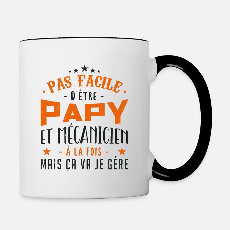 Papa Mécanicien - Mug contrasté - blanc/noir