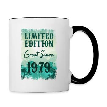 Einzigartig seit 1979 - Tasse zweifarbig - Weiß/Schwarz - Rechts