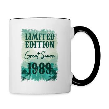 Einzigartig seit 1989 - Tasse zweifarbig - Weiß/Schwarz - Rechts