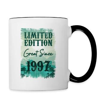 Einzigartig seit 1997 - Tasse zweifarbig - Weiß/Schwarz - Rechts