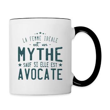 la femme idéale est avocate - humour mythe femme - Mug contrasté - blanc/noir - Droite