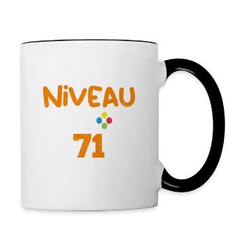 Niveau 71 débloqué - idée cadeau anniversaire - Mug contrasté - blanc/noir - Droite