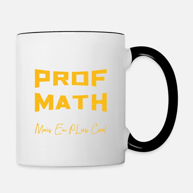 Je Suis Prof De Math - Mug contrasté - blanc/noir
