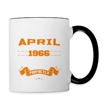 Legends Were Born In April 1966 | vintage - Mug contrasté - blanc/noir - Droite