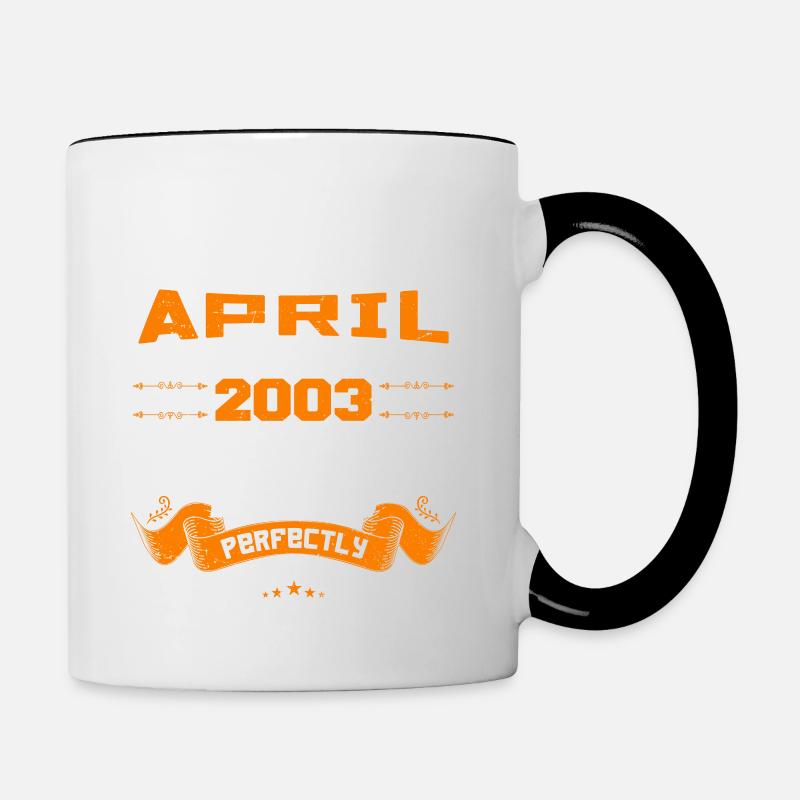 Legends Were Born In April 2003 | vintage - Mug contrasté - blanc/noir