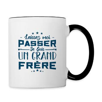 je suis grand-frère - Mug contrasté - blanc/noir - Droite