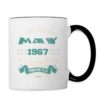 Legends were born in May 1967 | Limited Edition - Mug contrasté - blanc/noir - Droite