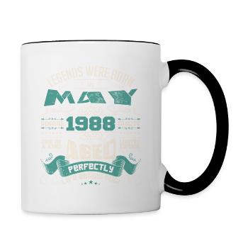 Legends were born in May 1988 | Limited Edition - Mug contrasté - blanc/noir - Droite