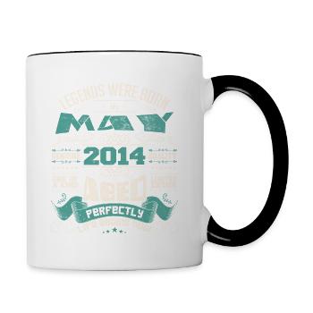 Legends were born in May 2014 | Limited Edition - Mug contrasté - blanc/noir - Droite