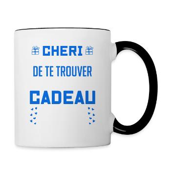 Chéri, cadeau pour la Saint Valentin - Mug contrasté - blanc/noir - Droite
