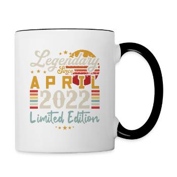 Legendär seit April 2022 | Limitierte Auflage - Tasse zweifarbig - Weiß/Schwarz - Rechts