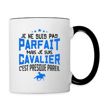 pas parfait mais cavalier - Mug contrasté - blanc/noir - Droite