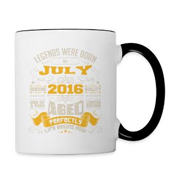 Legends were born in July 2016 | Aged Perfectly - Contrasting Mug - white/black - Right