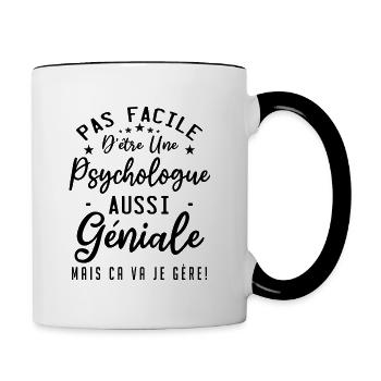 Psychologue - Mug contrasté - blanc/noir - Droite