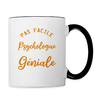 Psychologue - Mug contrasté - blanc/noir - Droite