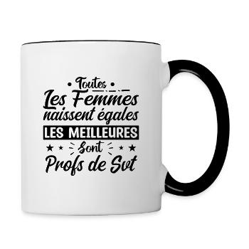 les meilleures femmes sont profs de SVT - Mug contrasté - blanc/noir - Droite